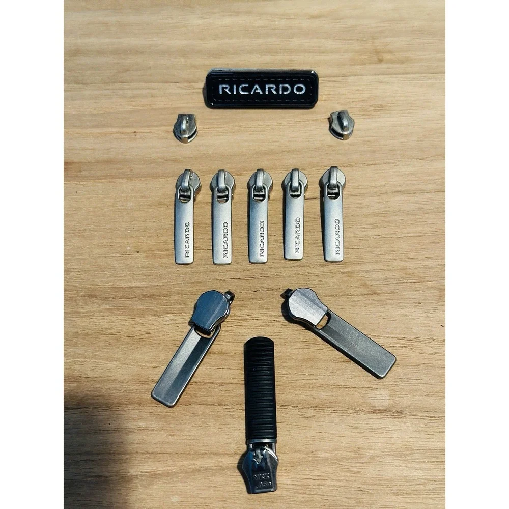 Ricardo Beverly Hills OEM Zipper Pull Set+Logo Badge Plate Original luggage Part